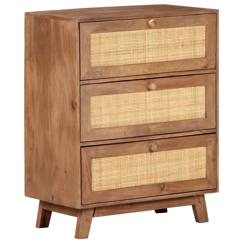 Aparador De Madera Maciza De Mango 61x35x76 Cm_0