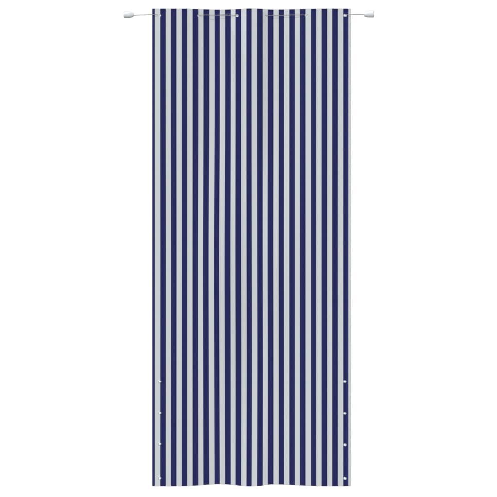 Vidaxl Toldo Pantalla Para Balcón Tela Oxford Azul Y Blanco 120x240 Cm_1