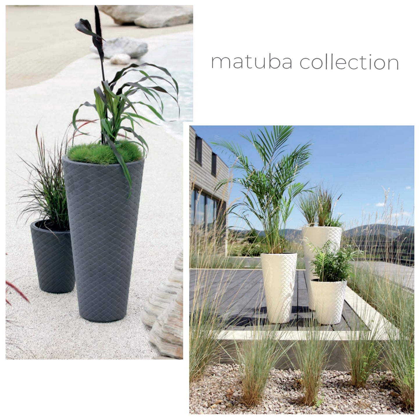 Macetero Slim Matuba 57l., Con Depósito, Dimensiones (mm) 400x400x780, Color Blanco