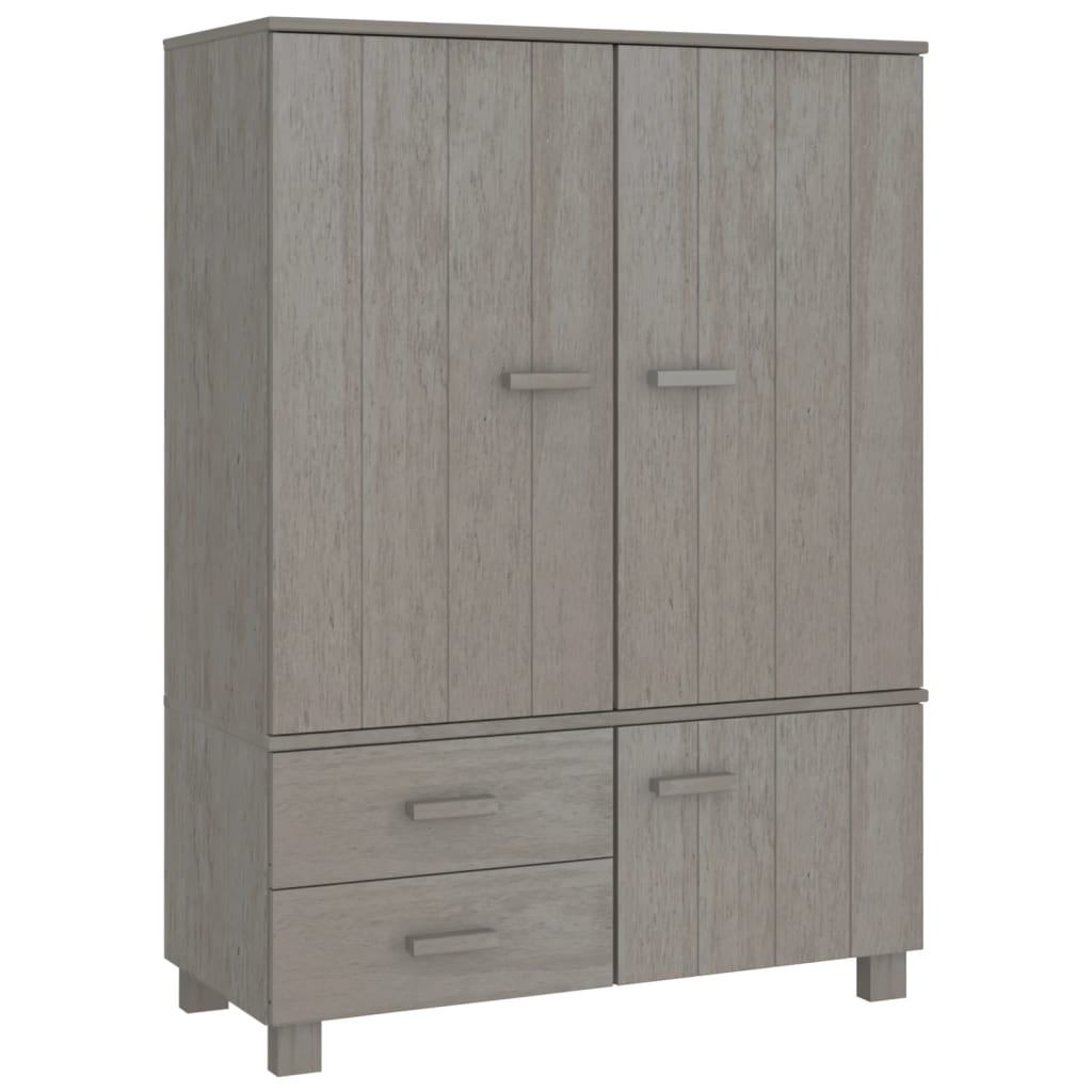 Armario Hamar Madera Maciza De Pino Gris Claro 99x45x137 Cm_1