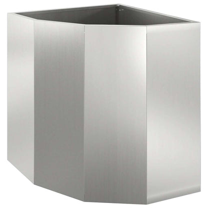 Macetero De Esquina Plateado 45 X 45 X 50 Cm Acero Galvanizado_0