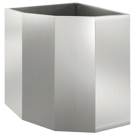 Macetero De Esquina Plateado 45 X 45 X 50 Cm Acero Galvanizado_0