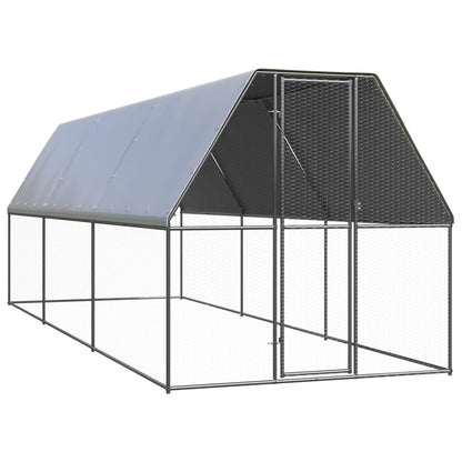 Vidaxl Jaula Gallinero De Exterior De Acero Galvanizado 2x6x2 M_0