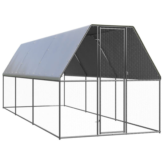 Vidaxl Jaula Gallinero De Exterior De Acero Galvanizado 2x6x2 M_0