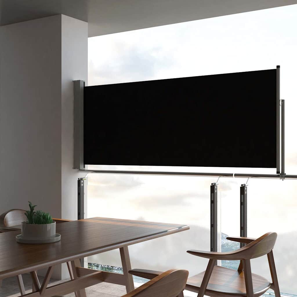 Vidaxl Toldo Lateral Retráctil Para Patio 100x300 Cm Negro_1