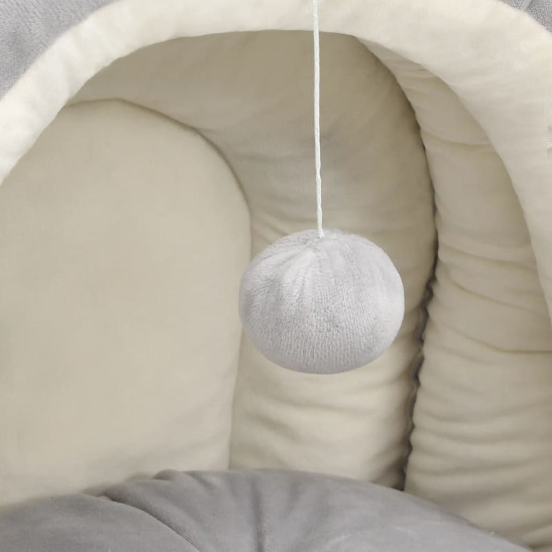 Vidaxl Cama Para Gatos Color Gris Y Crema 50x50x45 Cm_5