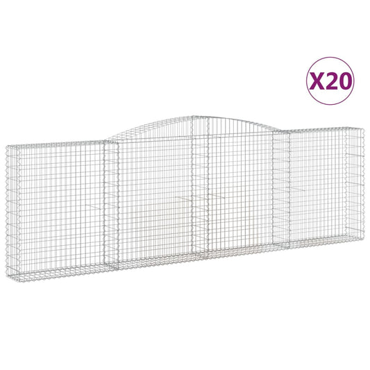 Cestas Gaviones 20 Uds Forma De Arco Hierro 400x30x120/140 Cm_0