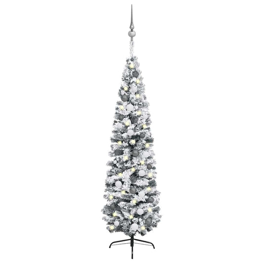 Vidaxl Árbol De Navidad Preiluminado Con Luces Y Bolas Verde 210 Cm_0