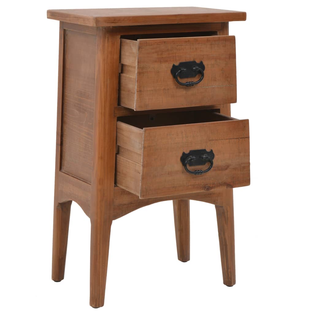 Mesita De Noche Madera Maciza De Abeto 40x29x68 Cm Marrón_3