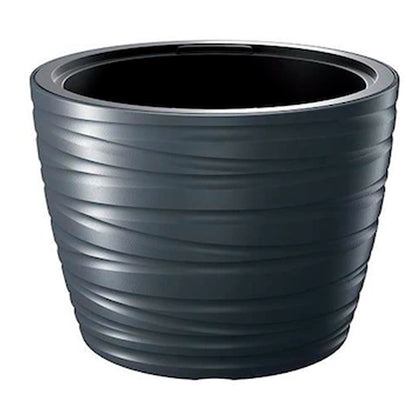 Maceta Baja Con Deposito 48l Maze De Plastico En Color Antracita 47,5 (largo) X 47,5 (ancho) X 34,9 (alto) Cm_0