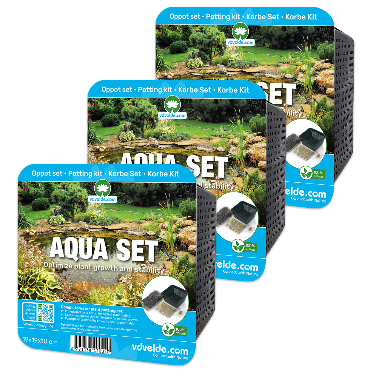 Aqua Set 3 Piezas - Cestas Sustrato Arcilla Alimento Y Grava_0