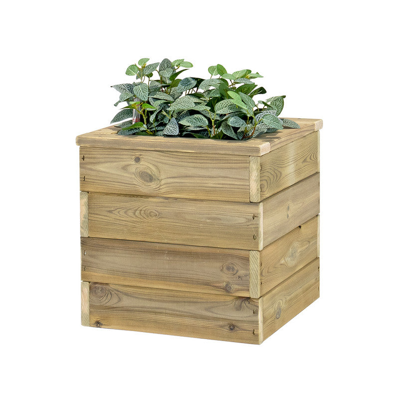 Jardinera De Madera Con Autorriego 40x40x40 Cm Nidum Basic Hortalia_0