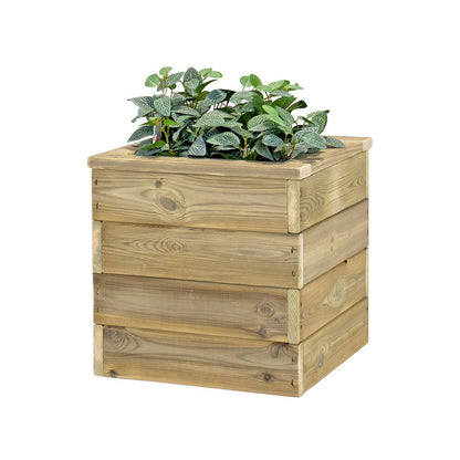 Jardinera De Madera Con Autorriego 40x40x40 Cm Nidum Basic Hortalia_0