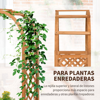 Outsunny Jardinera Enrejado Con Arco Para Trepadoras Cultivos Flores 83x36x152cm_3