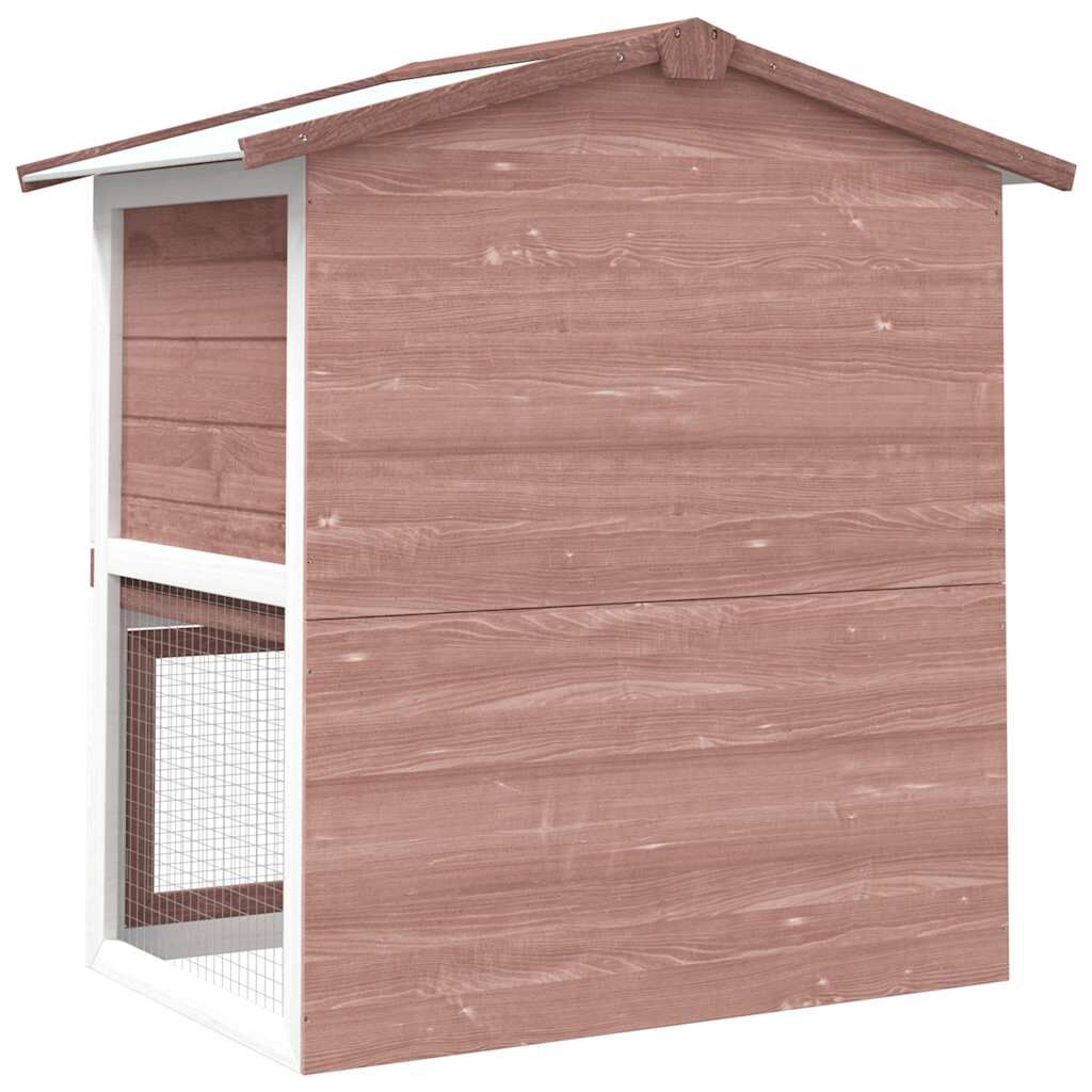 Vidaxl Jaula Conejera Con 3 Puertas Madera Marrón_4