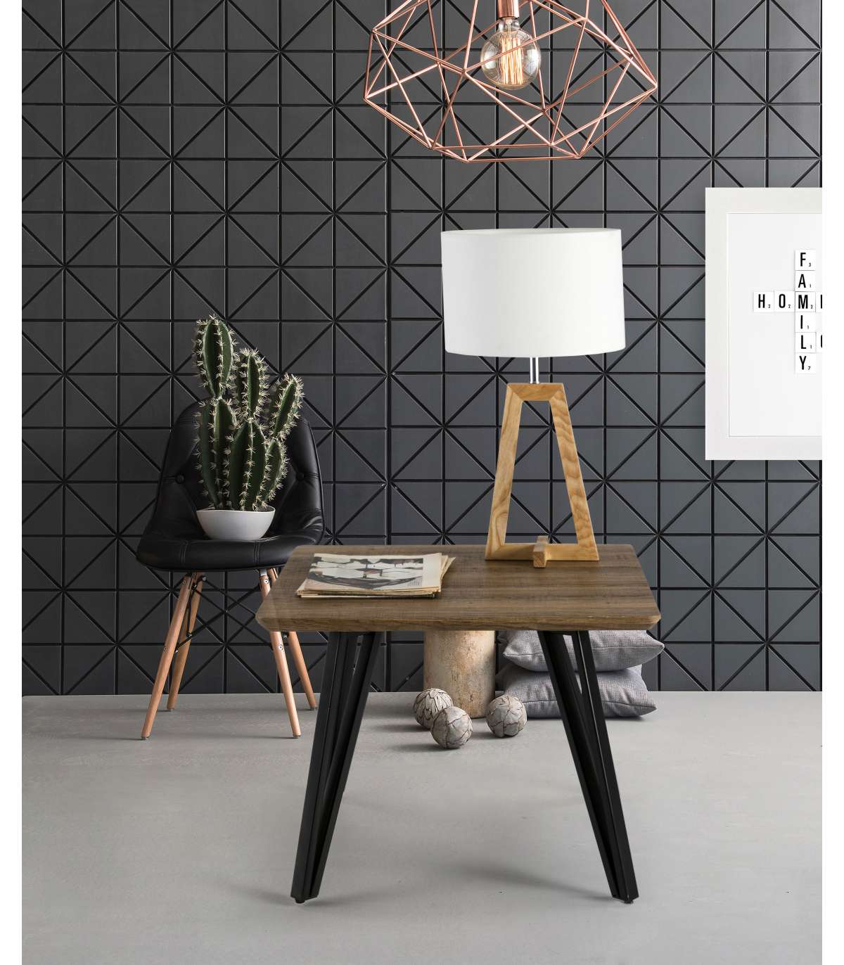 Mesa Rincón Cádiz En Acabado Roble/negro 45 Cm(alto)60 Cm(ancho)60 Cm(largo)_1