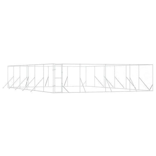 Perrera De Exterior Acero Galvanizado Plateado 8x12x2 M_0
