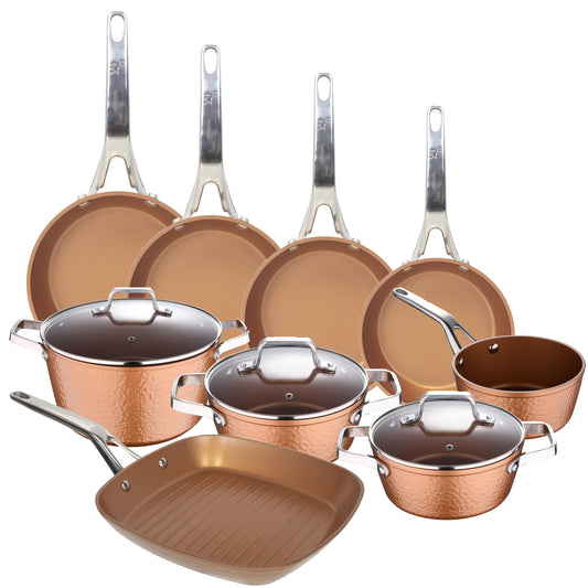 Batería Completa Colección Origen: Sartenes Ø16; Ø20; Ø24 Y Ø28; Asador 28x28; Cazo De Cocina Ø16; Cacerolas Con Tapa Ø20; Ø24 Y Ø28 Cms_0