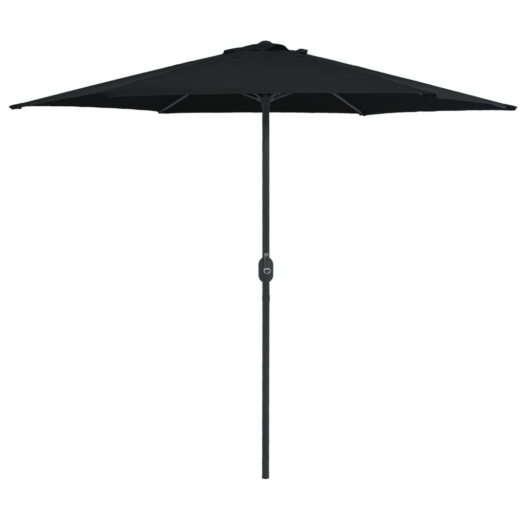 Vidaxl Sombrilla De Jardín Con Palo De Aluminio Negra 270x246 Cm_0