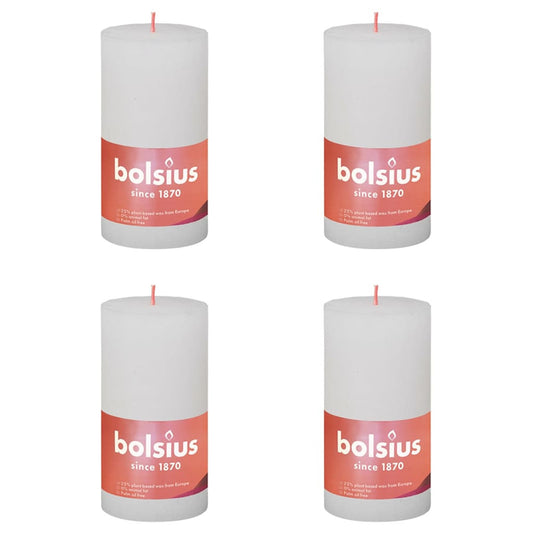Bolsius Velas Rústicas Shine 4 Unidades Blanco Turbio 130x68 Mm_0