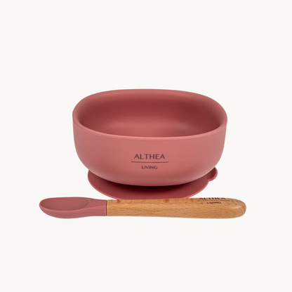 Vajilla De Silicona Orgánica - 4 Piezas - Rosa Profundo.