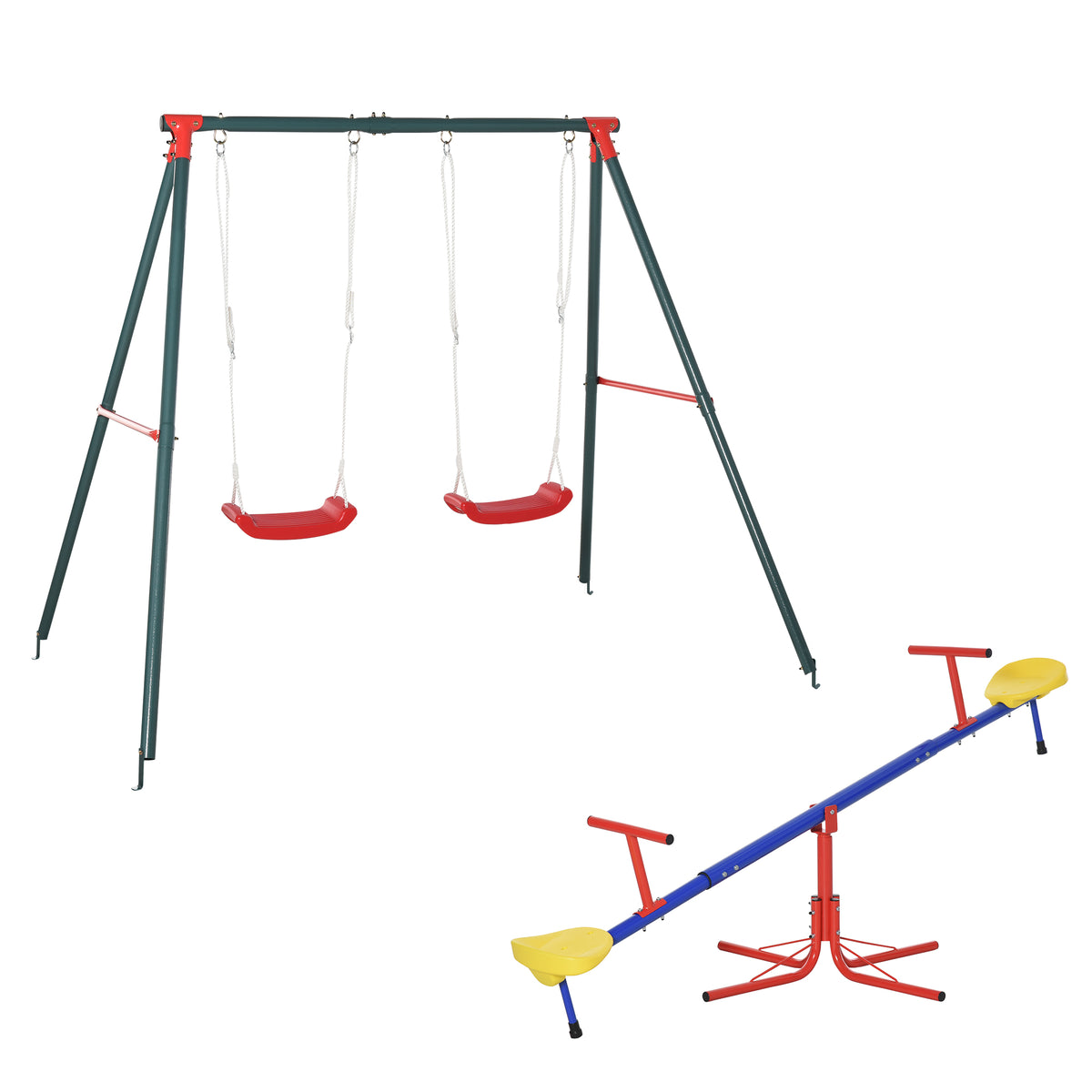 Outsunny Conjunto Para Niños 2 Piezas 184x76x71 Cm 239x156x180 Cm Multicolor_0