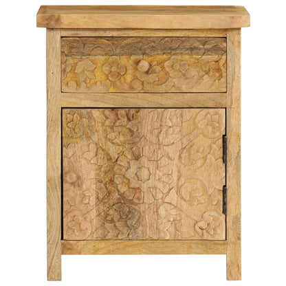 Mesita De Noche De Madera Maciza De Mango 40x30x50 Cm_0