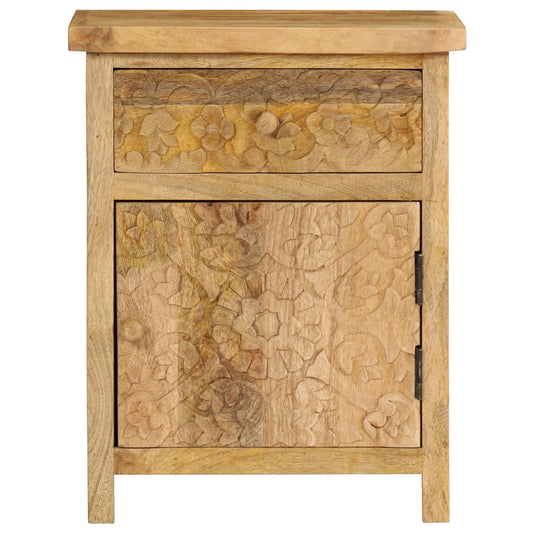 Mesita De Noche De Madera Maciza De Mango 40x30x50 Cm_0