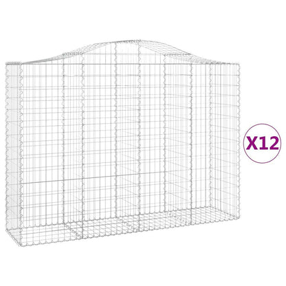 Cestas Gaviones 12 Uds Forma De Arco Hierro 200x50x140/160 Cm_0