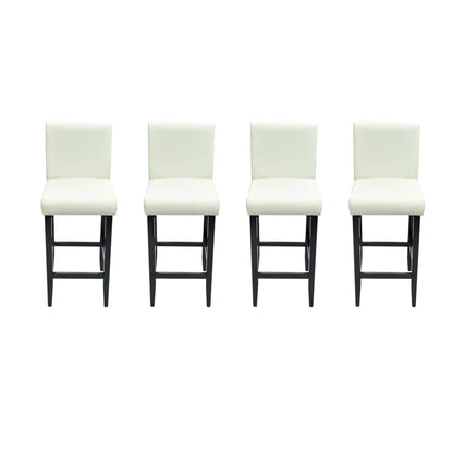 Taburetes De Cocina 4 Unidades Cuero Artificial Blanco_0