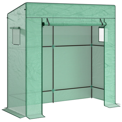 Invernadero Outsunny Acero, Pe Verde 196x77x197 Cm_1