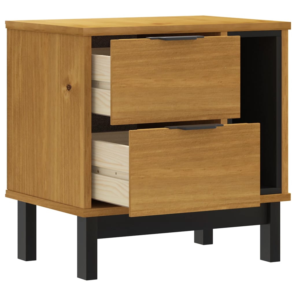 Mesita De Noche Flam Madera Maciza De Pino 49x35x50 Cm_2