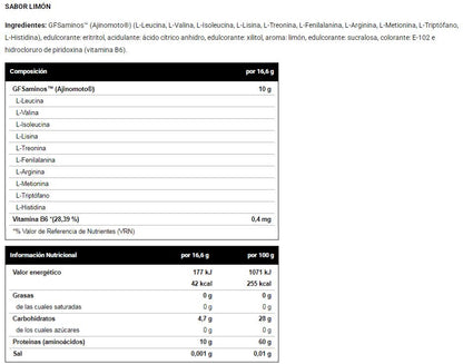Gfs Aminos - 340g - Limon - Esenciales E Hidrolizados - Vitobest_5
