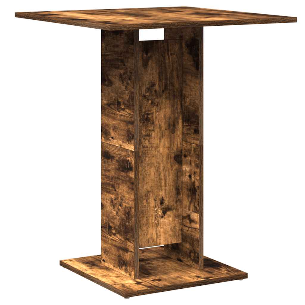 Mesa De Bistró Madera Contrachapada Roble Ahumado 60x60x75 Cm_0