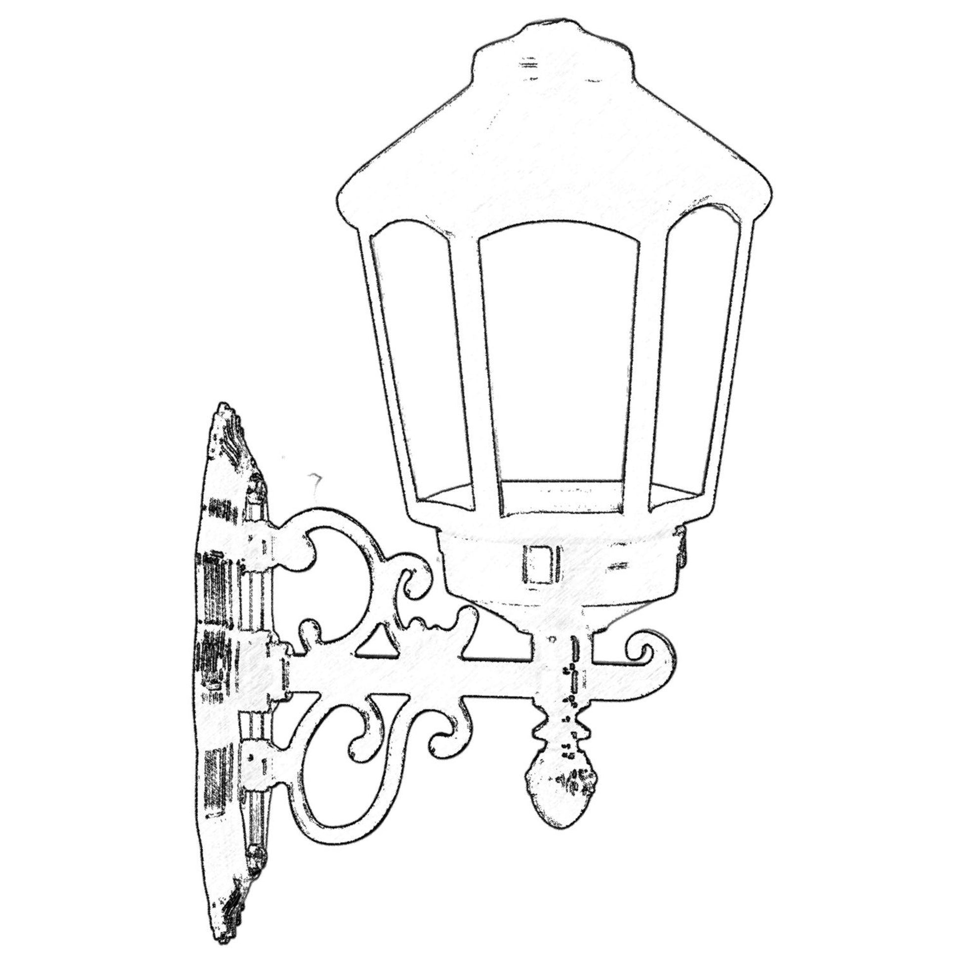 Aplique De Pared Diamante Para Exterior, Abs , Negro, 26x20x43, Casquillo E 27 Max 60 W_1
