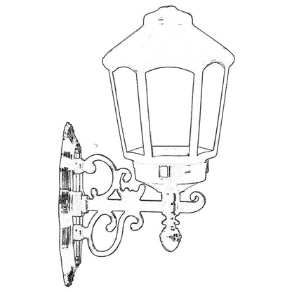 Aplique De Pared Diamante Para Exterior, Abs , Negro, 26x20x43, Casquillo E 27 Max 60 W_1