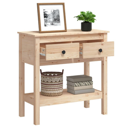 Mesa Consola Madera Maciza De Pino 75x35x75 Cm_3