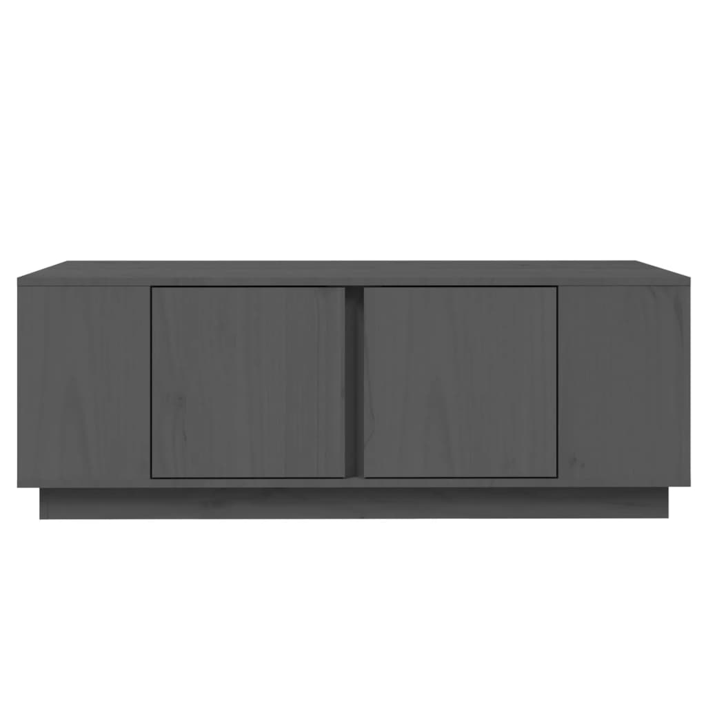 Mesa De Centro De Madera Maciza De Pino Gris 110x50x40 Cm_3