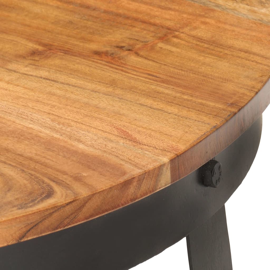 Mesa De Centro De Madera Maciza De Acacia Ø68x43 Cm_3