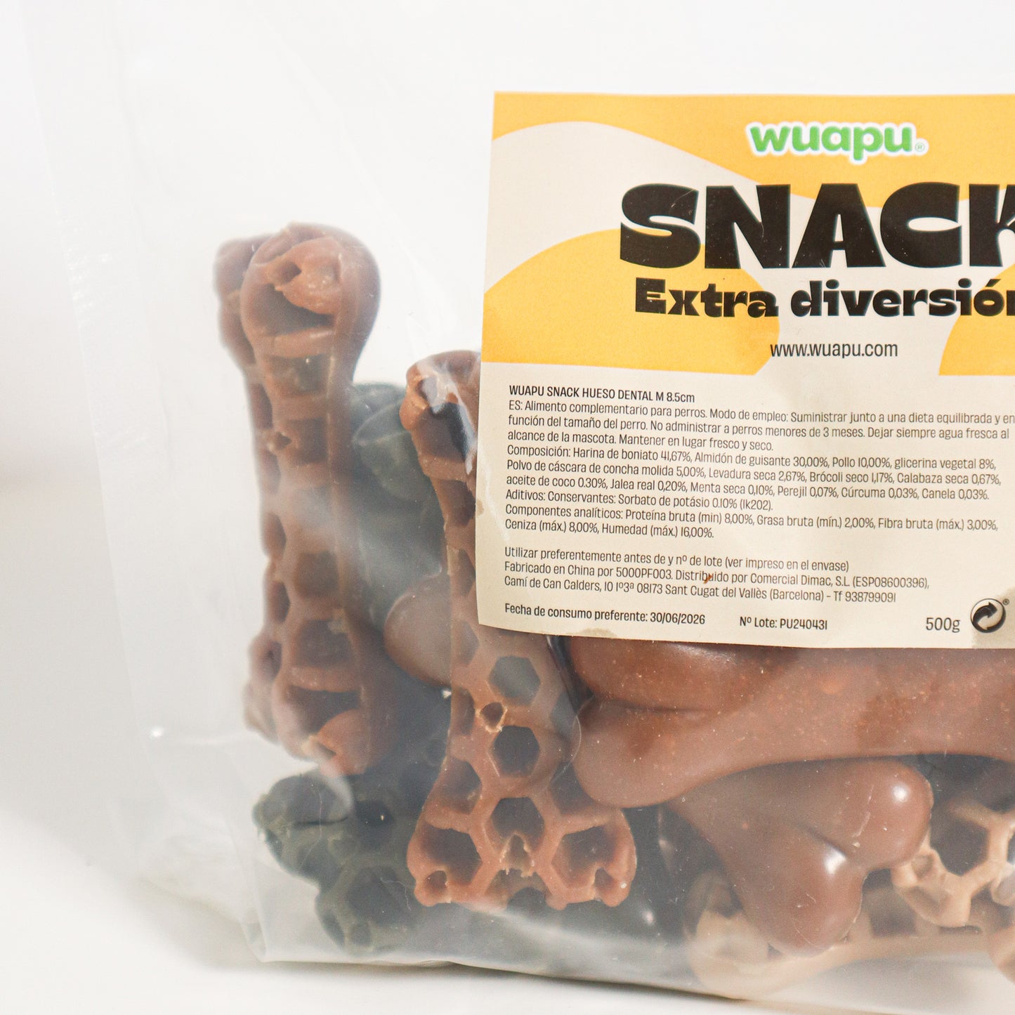 1kg Snacks Dental Para Perro, En Forma De Hueso Grande 12cm, Multisabor Sin Gluten, 17u Aprox_2