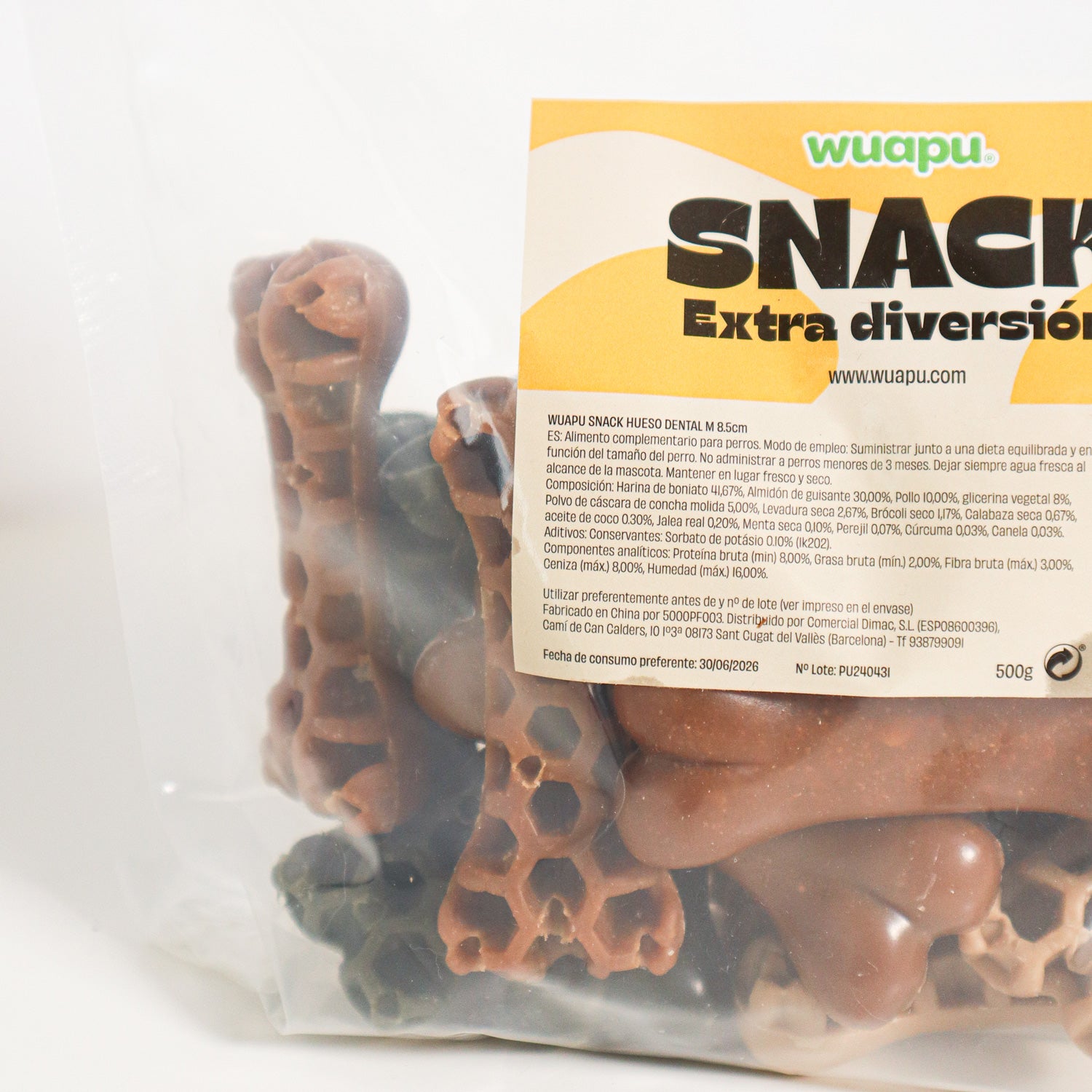 1kg Snacks Dental Para Perro, En Forma De Hueso Grande 12cm, Multisabor Sin Gluten, 17u Aprox_2