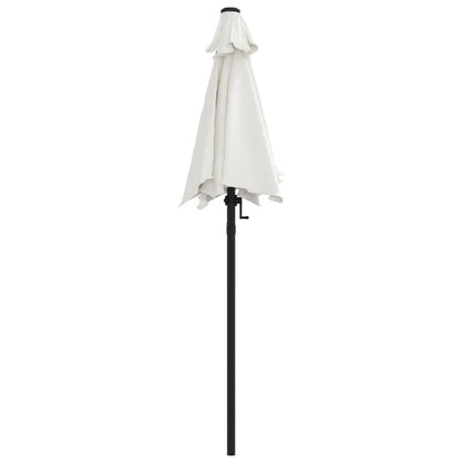 Vidaxl Sombrilla De Aluminio Blanco Arena 200x224 Cm_3