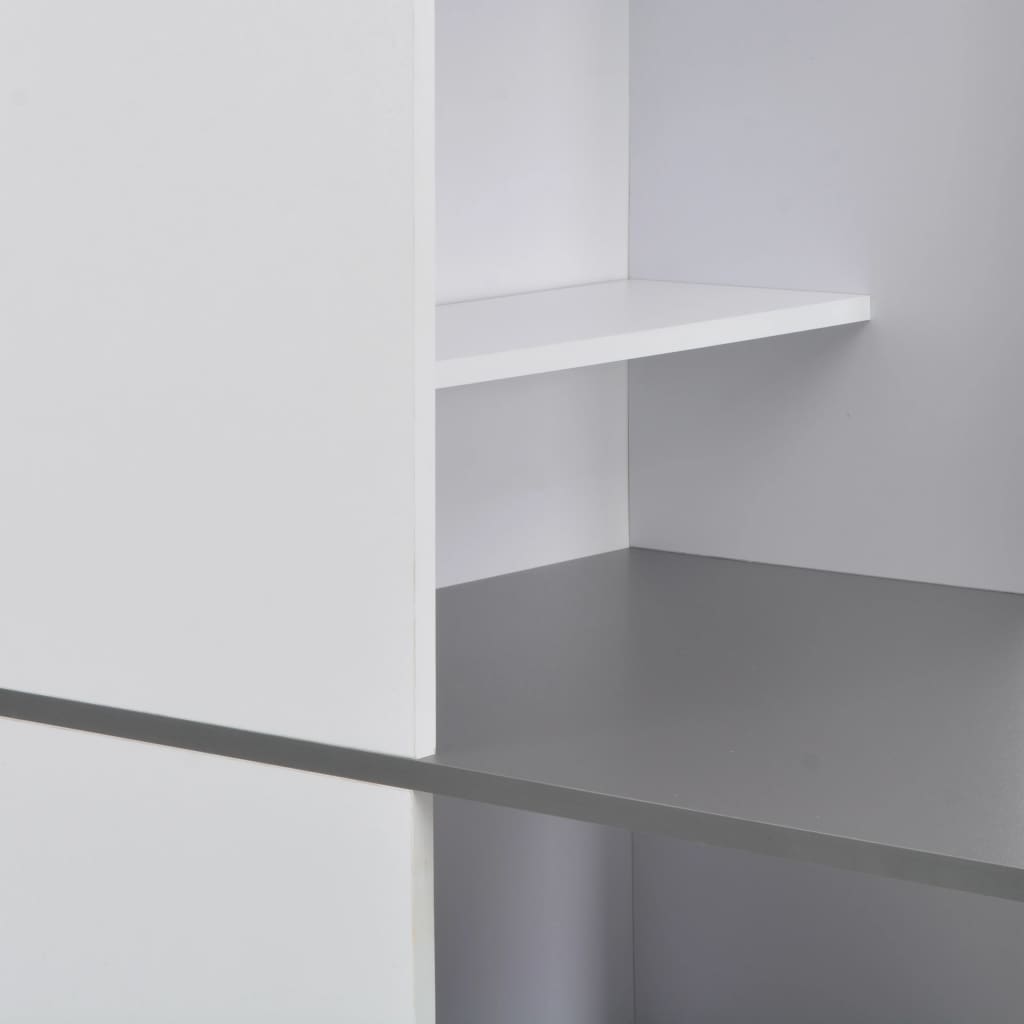 Mesa Alta De Bar Con Armario Blanca 115x59x200 Cm_3