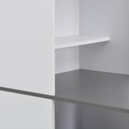 Mesa Alta De Bar Con Armario Blanca 115x59x200 Cm_3