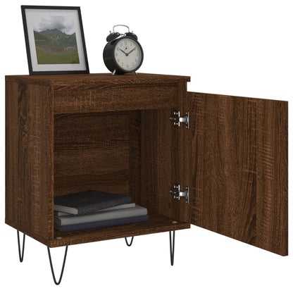 Mesita De Noche 2 Uds Madera Ingeniería Roble Marrón 40x30x50cm_2