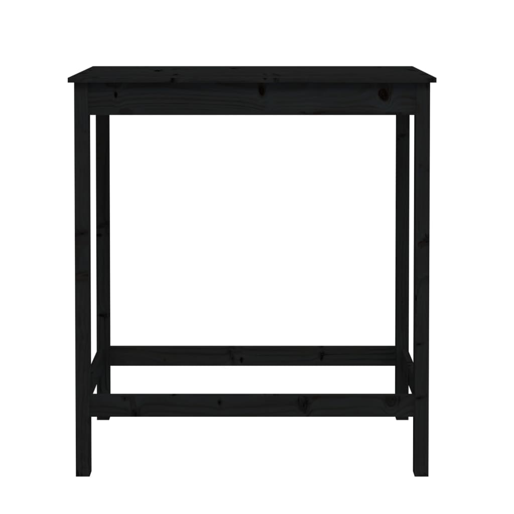 Mesa Alta De Bar Madera Maciza De Pino Negro 100x50x110 Cm_1