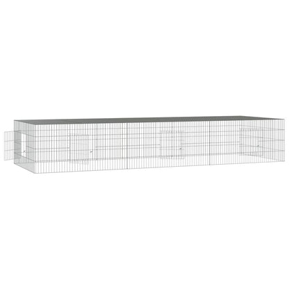 Vidaxl Jaula Para Conejos 3 Paneles Hierro Galvanizado 325x109x54 Cm_3
