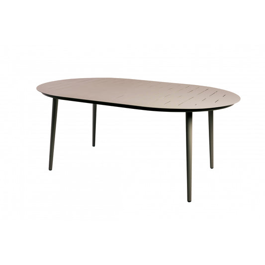Inari Mesa De Jardín Ovalada De Aluminio Para 6 Personas Taupe 180x120xh75cm- Mobiliario De Jardín_0