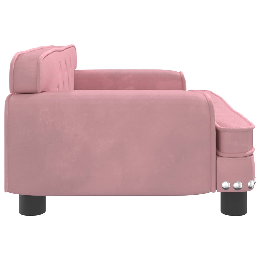 Cama Para Perros De Terciopelo Rosa 70x45x30 Cm / Vetonek_5