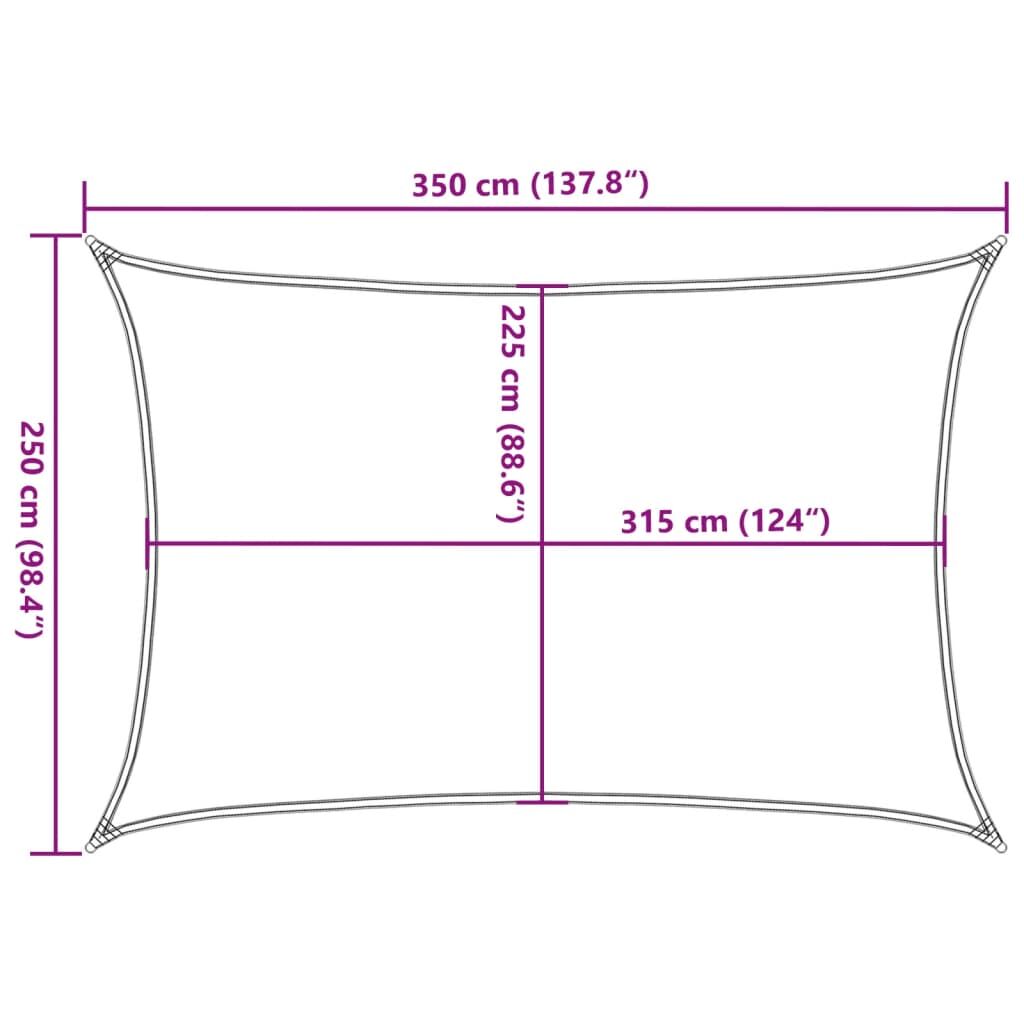 Vidaxl Toldo De Vela Hdpe Amarrilo160 G/m² 2,5x3,5 M_2